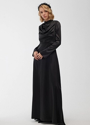 MANUKA VIOLET DEGAJE ABİYE ELBİSE SİYAH - Görsel 5