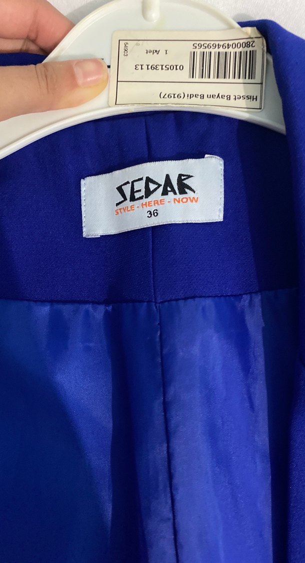 Düğmeli Kolsuz Mavi Kadın Blazer - Görsel 2