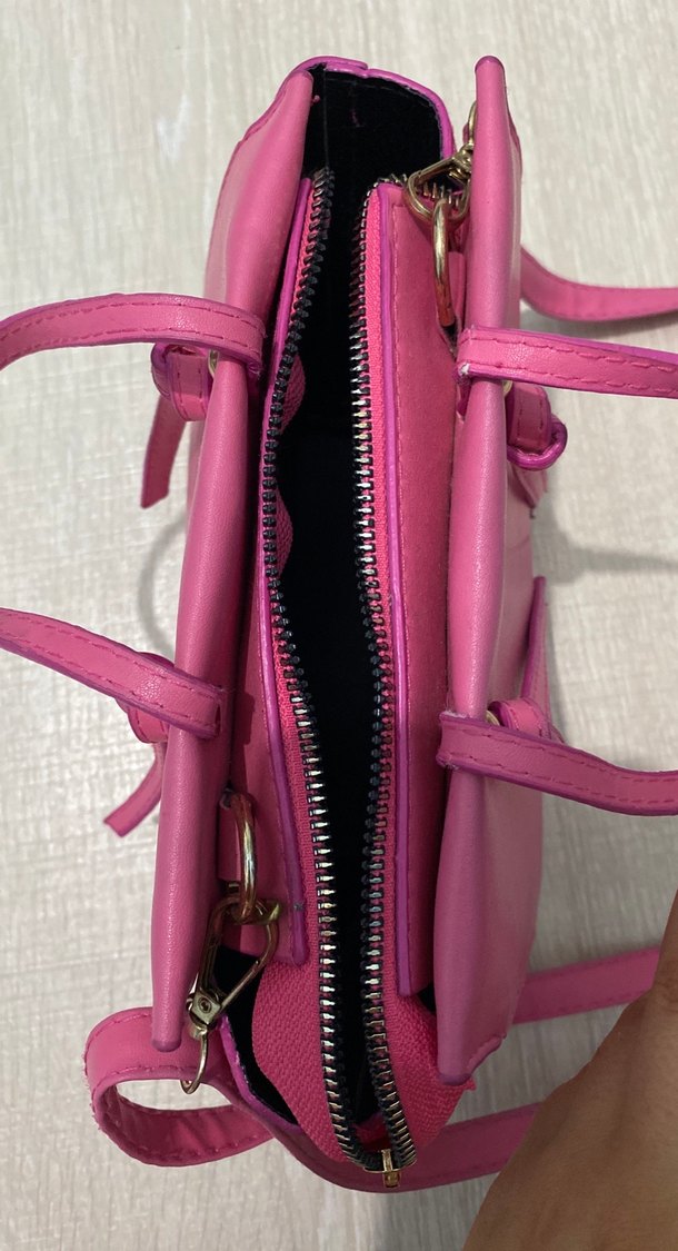 Pembe Deri Tokalı Kadın Çanta - Görsel 3