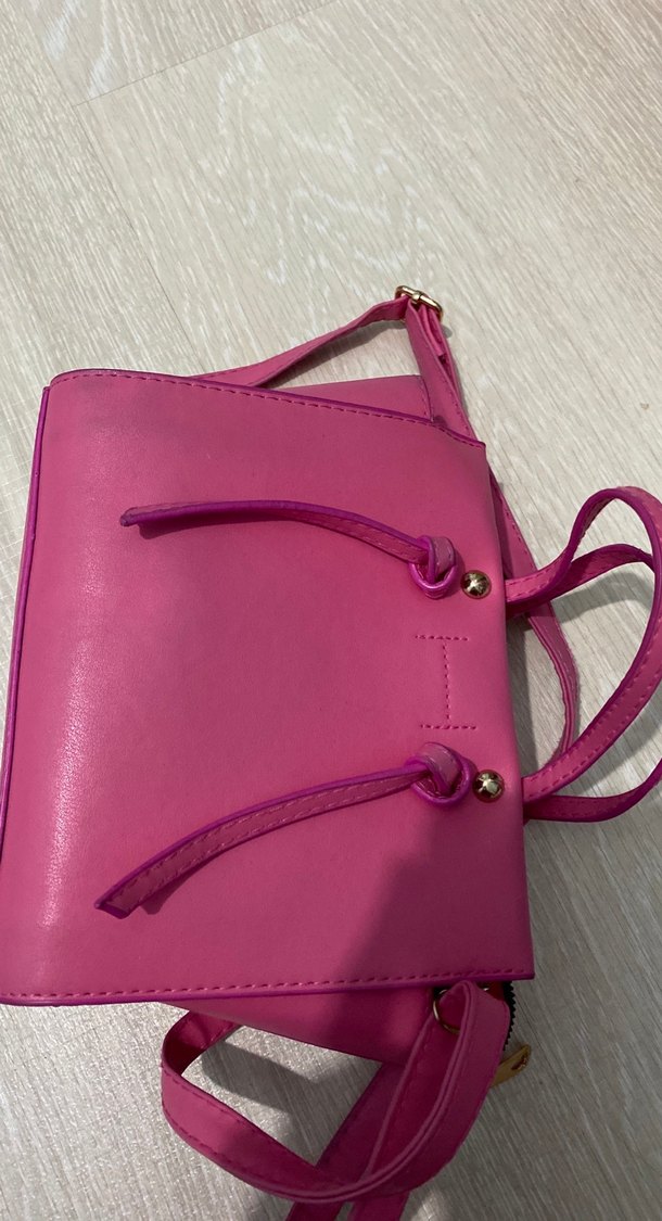 Pembe Deri Tokalı Kadın Çanta - Görsel 2