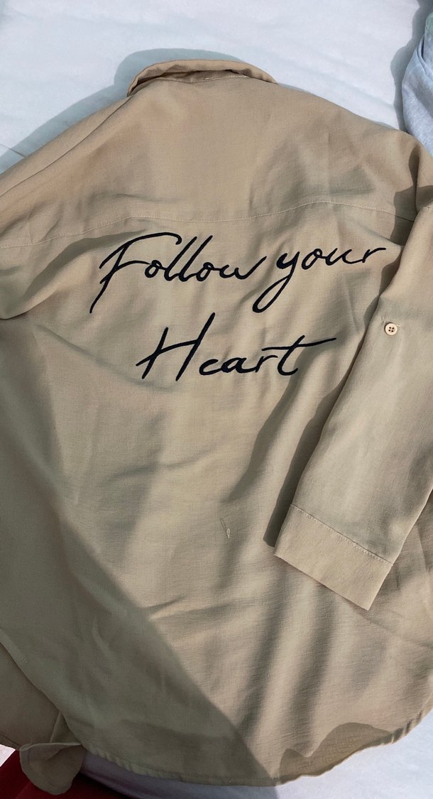 Bej Kadın Keten Düğmeli Gömlek - Görsel 3