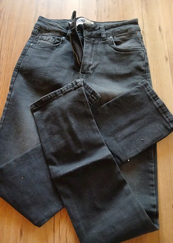 38 Beden kahverengi Renk Kadın Gri Midi Boy Regular Fit Kot Pantolon