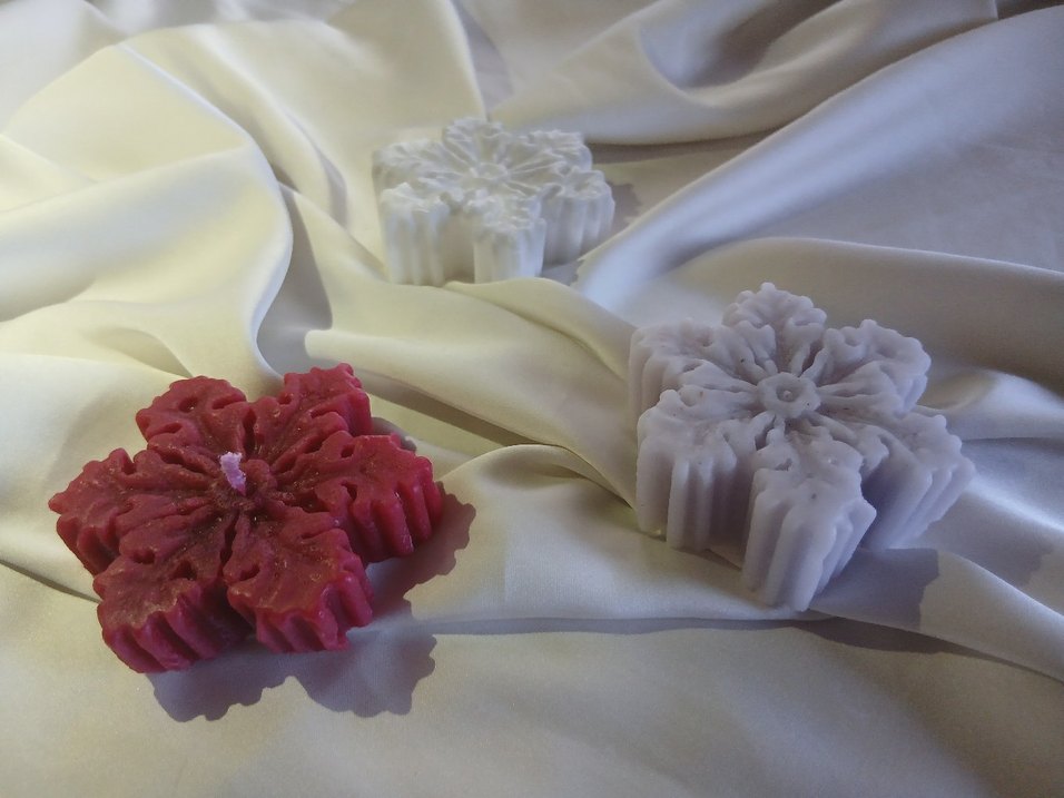 Renkli Kar Tanesi Şekilli Mumlar - Görsel 3