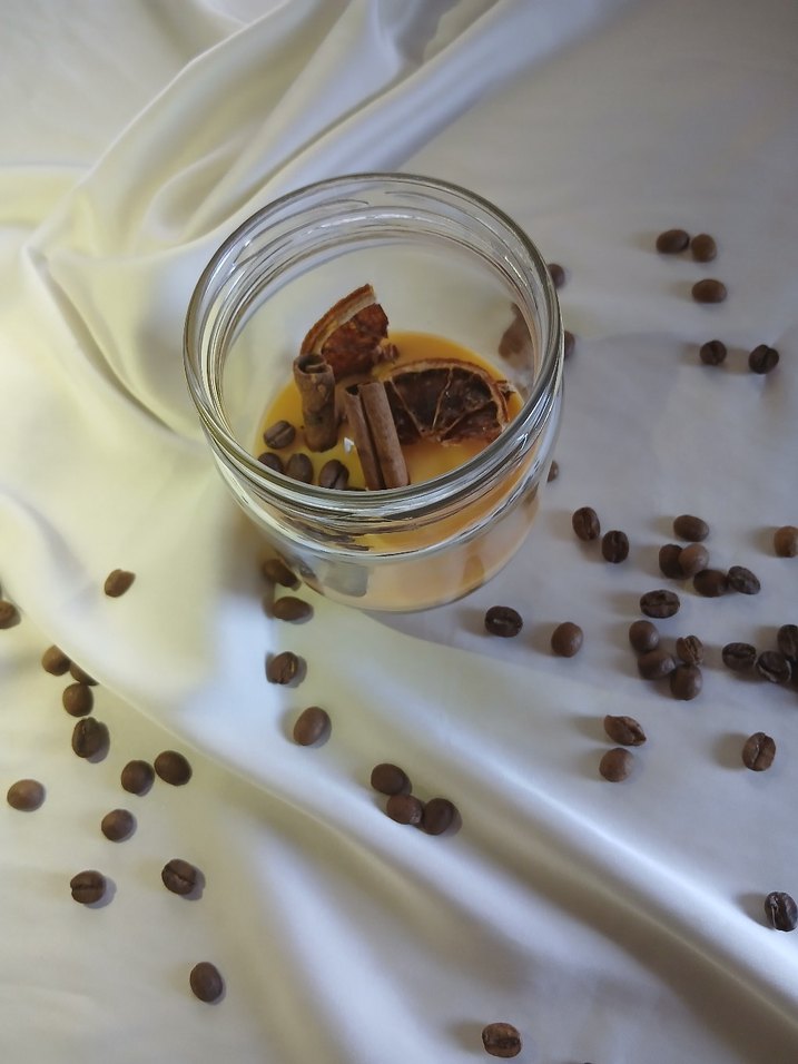 Parlak Turuncu Kavanoz Mum - Görsel 2