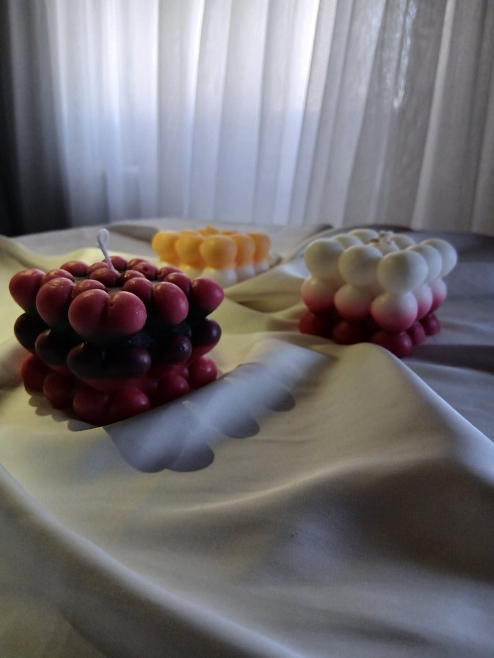 Renkli Kabarcık Tasarımlı  Bubble Mum Seti - Görsel 2