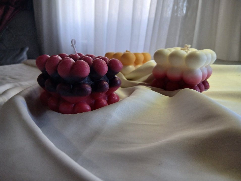 Renkli Kabarcık Tasarımlı  Bubble Mum Seti - Görsel 3