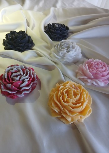 Çiçek Desenli Renkli Mumlar - Görsel 3