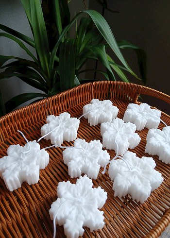 Beyaz Kar Tanesi Şekilli Mumlar - Görsel 2