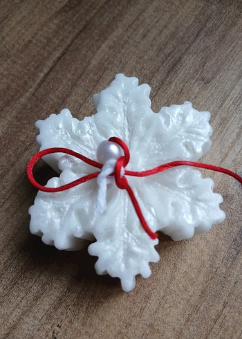 Beyaz Kar Tanesi Şekilli Mum - Görsel 2