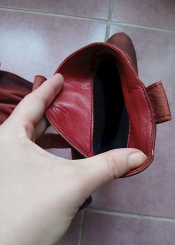 Kırmızı Süet Topuklu Kadın Bot - Görsel 4