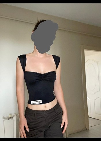 Düz Siyah Göğüs Korsesi, Midi Boy, Kolsuz