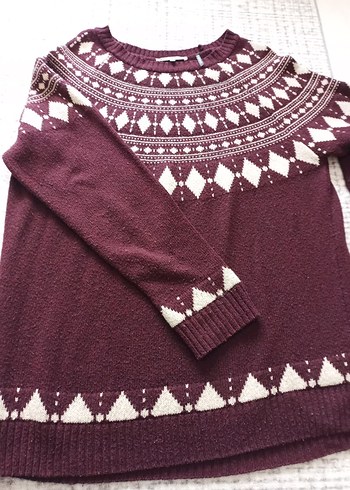 ekek Kahverengi Örgü Triko Kazak - Görsel 10