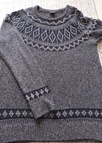 ekek Kahverengi Örgü Triko Kazak - Görsel 8