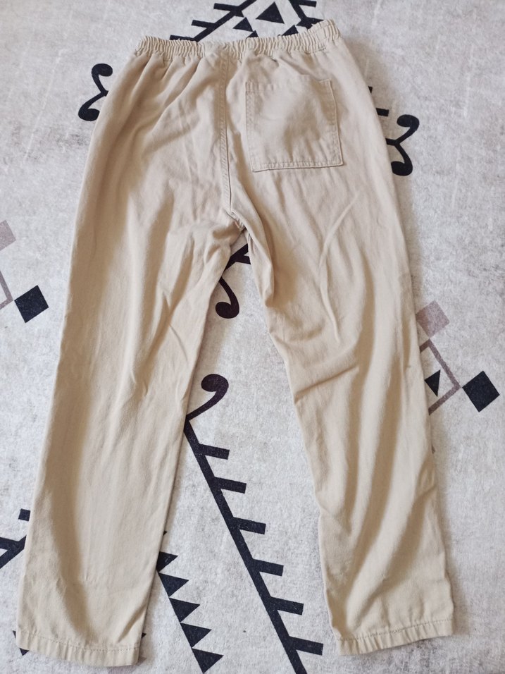 Bej Salaş Keten erkek Pantolon - Görsel 2