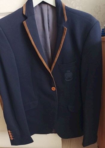 Düğmeli Erkek Süet Lacivert Ceket - Görsel 2