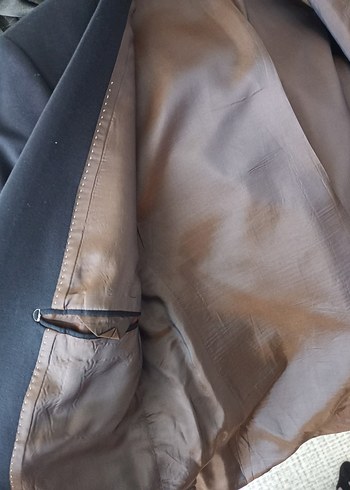 Düğmeli Erkek Süet Lacivert Ceket - Görsel 3