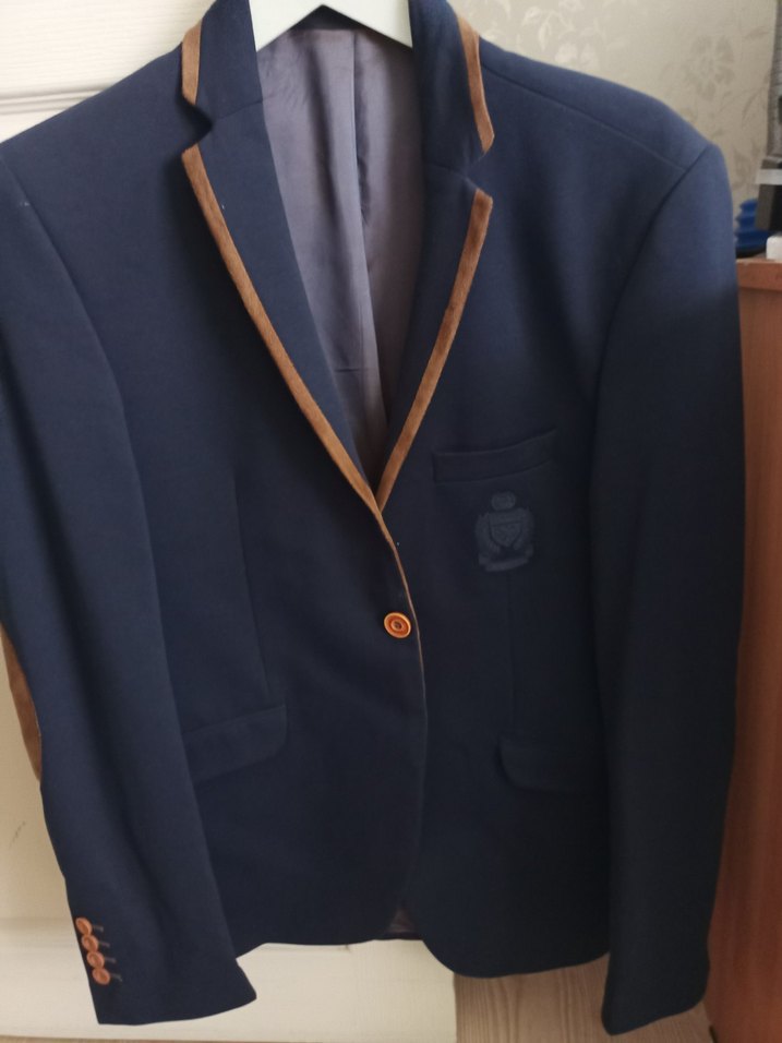 Düğmeli Erkek Süet Lacivert Ceket - Görsel 2