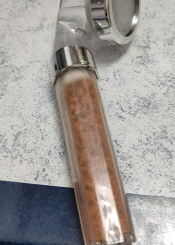 Beden Bej ve Gri boncuklu aritmali duş başlığı