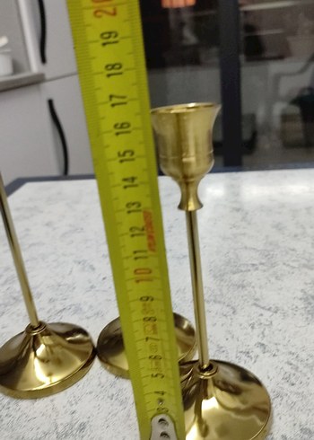 Parlak Altın Renkli Şamdan Seti - Görsel 6