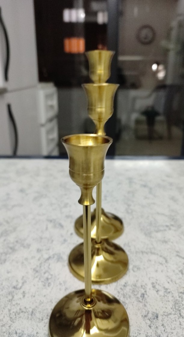 Parlak Altın Renkli Şamdan Seti - Görsel 3