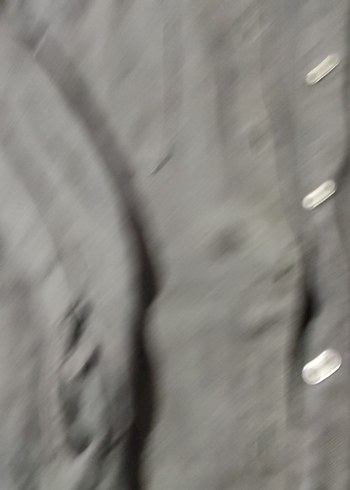 Gri Keten Düğmeli Uzun Kollu Kadın Gömlek - Görsel 3