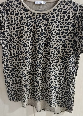 Kadın Gri Kısa Kollu Baskılı Keten Tişört4 adet - Görsel 4