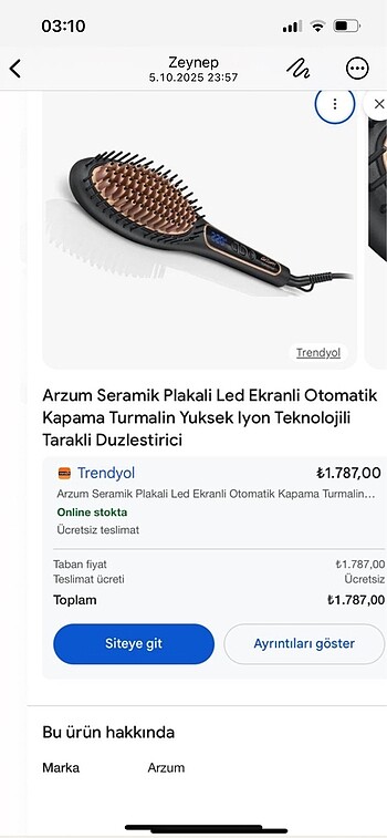 Arzum şef ekranlı otomatik tarak düzleştirici