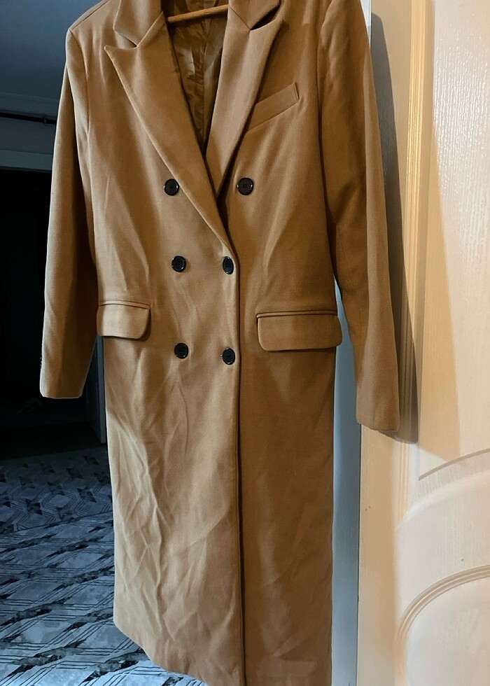 Kaşe uzun kaban - Görsel 3