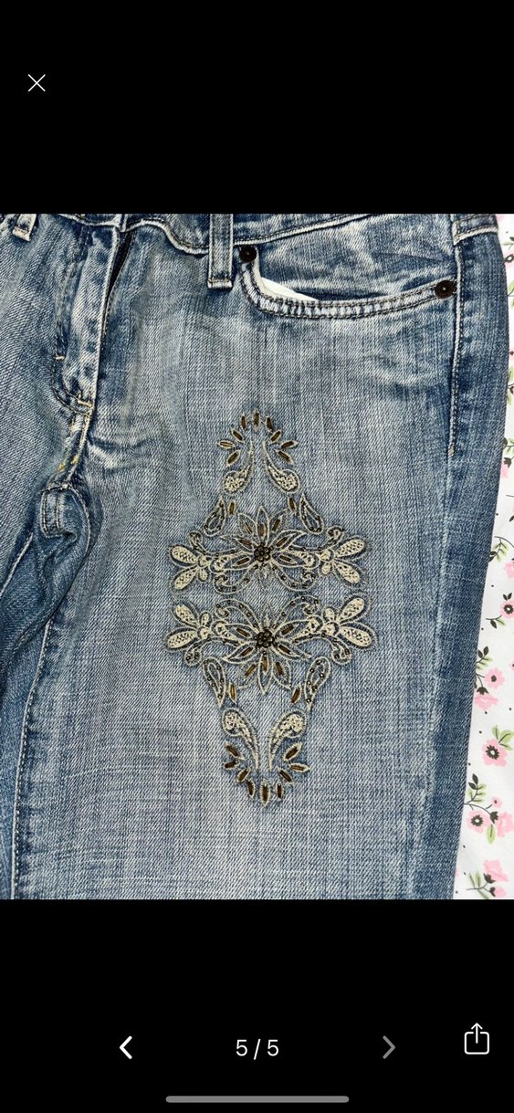 Nakış Detaylı Kadın Denim Jean - Görsel 2