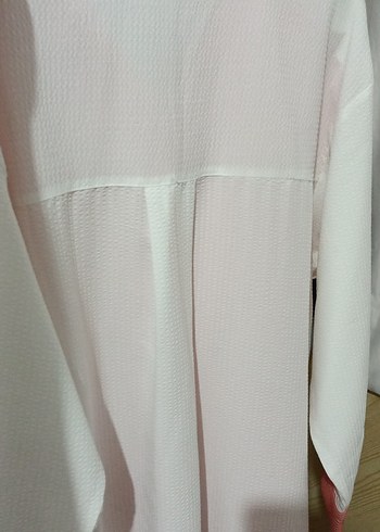 Diğer Pembe Katlı Oversize Uzun Kollu Gömlek