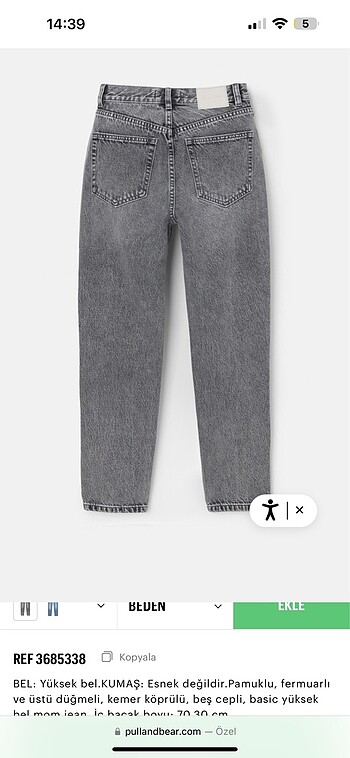 Pull and Bear Pull and bear yüksek bel jean
