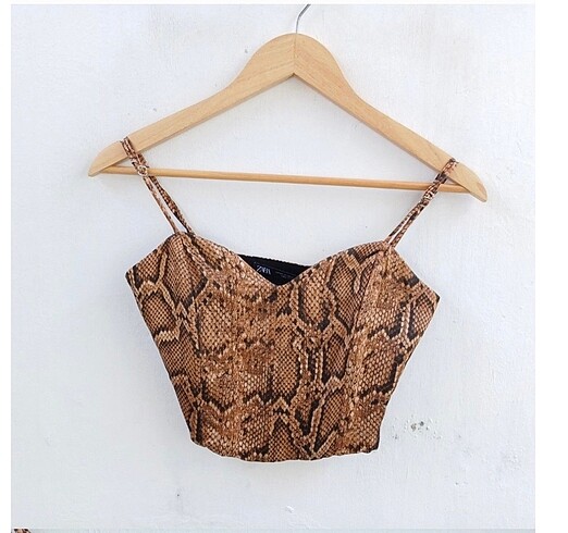 Zara Zara askılı leopar bluz