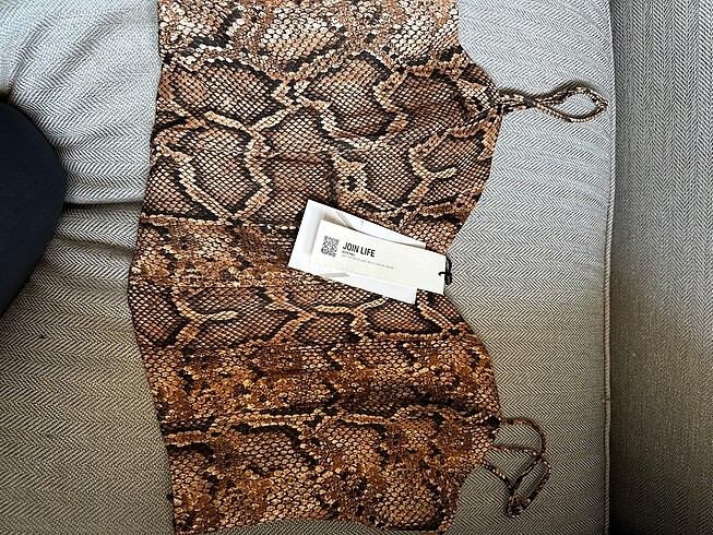 xl Beden Zara askılı leopar bluz