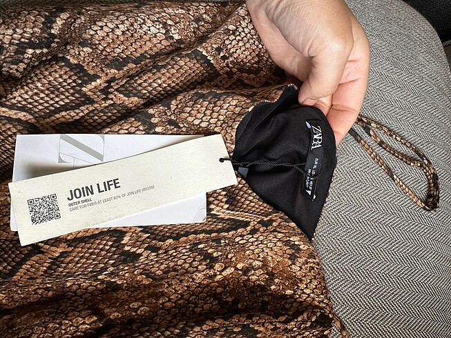 xl Beden kahverengi Renk Zara askılı leopar bluz