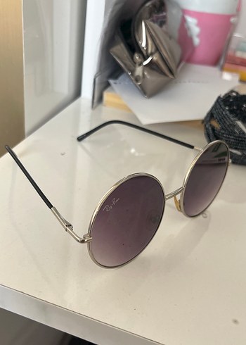 Ray Ban Yuvarlak Mor Şeffaf Camlı Güneş Gözlüğü