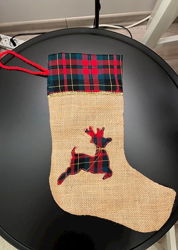 Renkli Ekoseli Yılbaşı Çorabı - Görsel 2