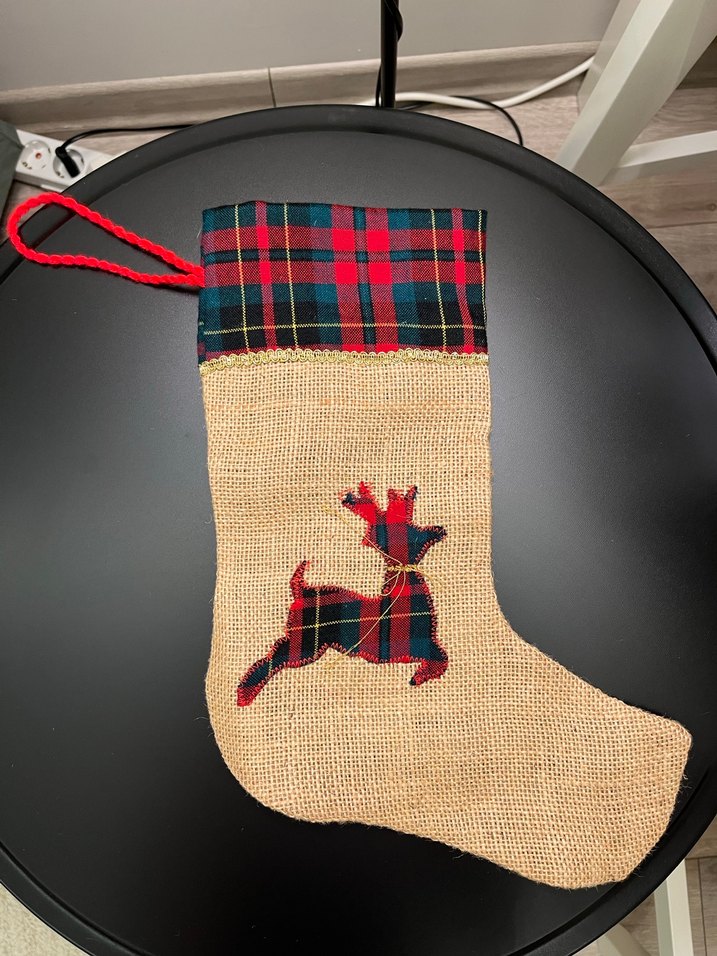 Renkli Ekoseli Yılbaşı Çorabı - Görsel 2