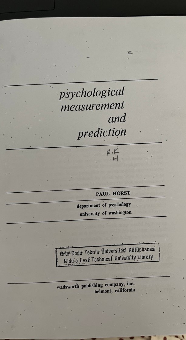 Psychological Measurement and Prediction Kitabı - Görsel 3