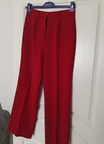 40 Beden kırmızı Renk Kadın kumaş pantolon 
