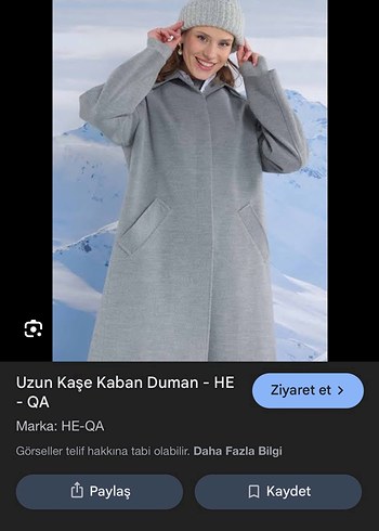 Uzun Kaşe Kaban Duman Rengi HE-QA