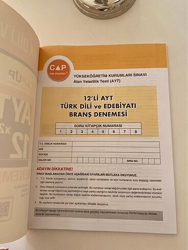  Beden Ayt edebiyat denemesi çap yayınları