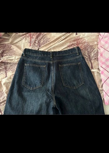 Lacivert Bol Kesim Kadın Kot Pantolon - Görsel 2