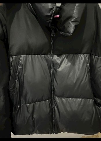 Siyah Midi Oversize Kemerli Kışlık Kadın Mont - Görsel 2