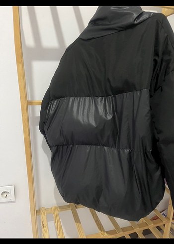 Siyah Midi Oversize Kemerli Kışlık Kadın Mont - Görsel 3