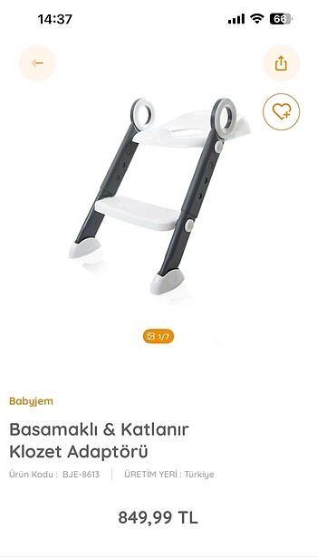 Beden Babyjem katlanır tuvalet