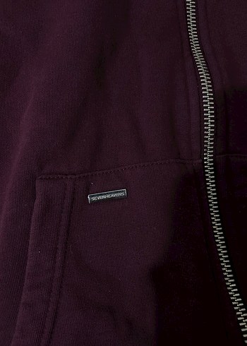 m Beden bordo Renk Bordo Kapüşonlu Fermuarlı Unisex Hoodie