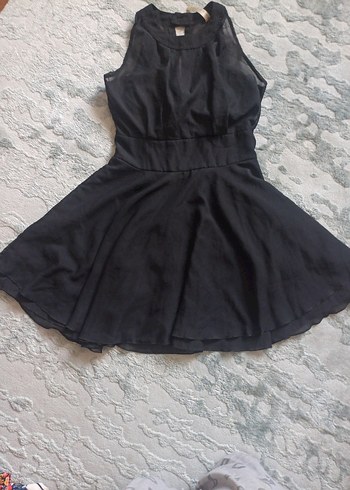 Kolsuz Siyah Mini Gotik Elbise