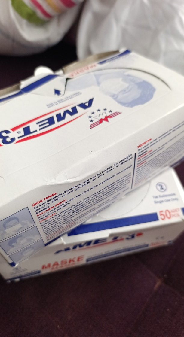 AMET3 Tek Kullanımlık Maske 100adet ikili paket - Görsel 4