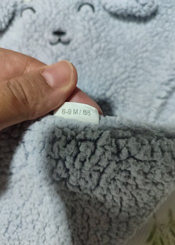 Gri Nakışlı Örme Bebek Tulumu - Görsel 4