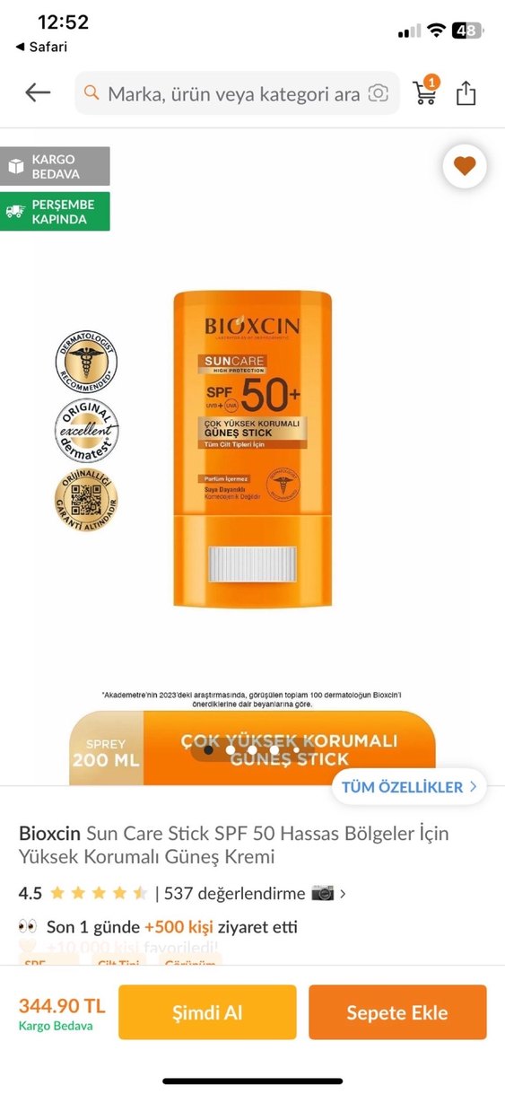 BIOXCIN Güneş Koruyucu Stick SPF 50+ - Görsel 2